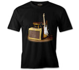 Fender and the Rock 'n Roll Siyah Erkek Tshirt