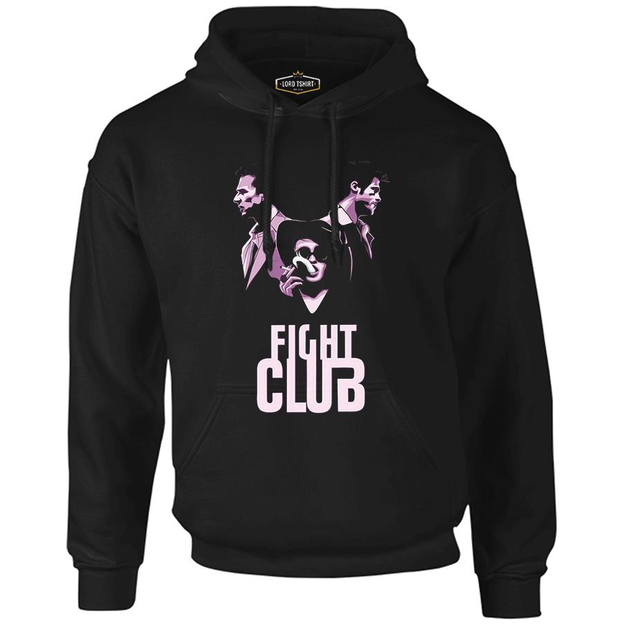 Fight Club - Smoky Siyah Erkek Fermuarsız Kapşonlu