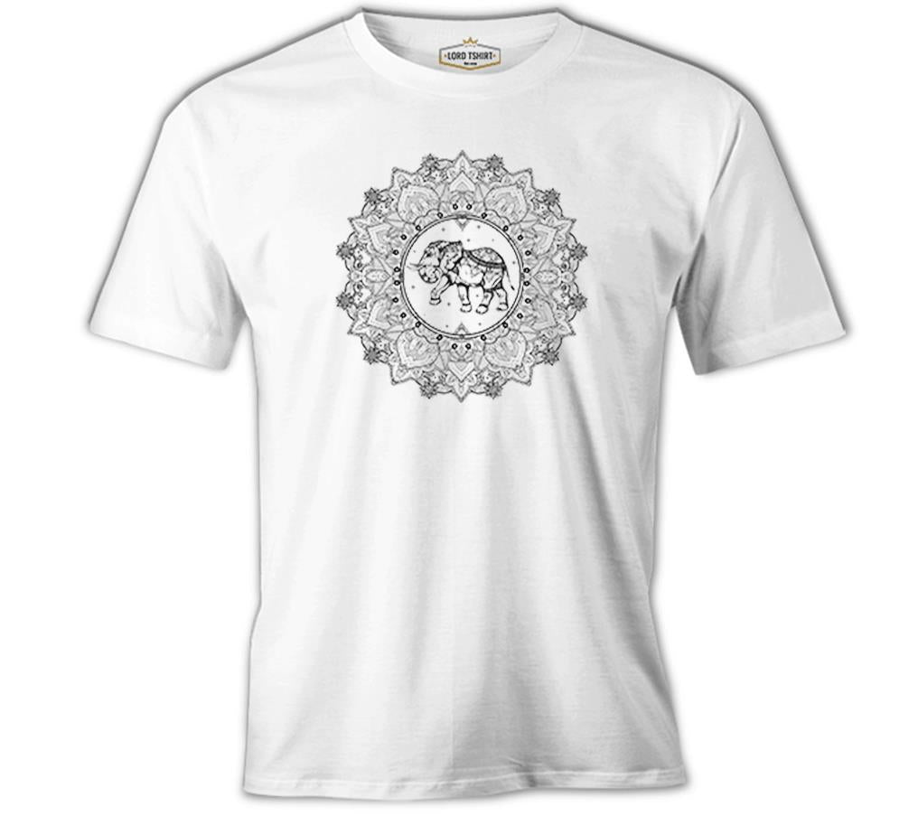 Fil - Mandala Beyaz Erkek Tshirt