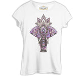 Elephant - Mandala Crown White Women's Tshirt