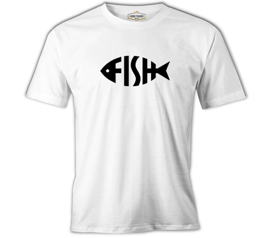 Fish with Letters White Men's Tshirt