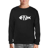 Fish with Letters Black Kids Sweatshirt