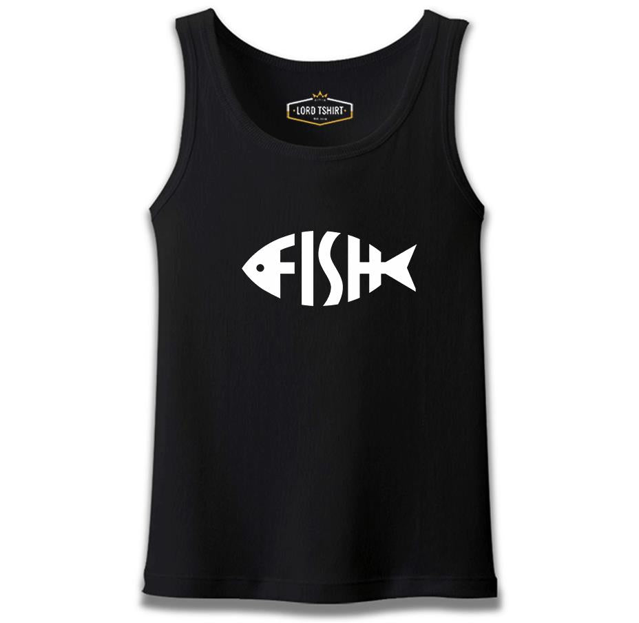 Fish with Letters Black Men's Undershirt