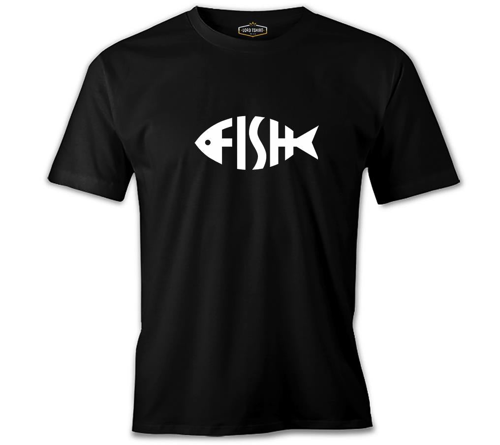 Fish with Letters Black Men's Tshirt