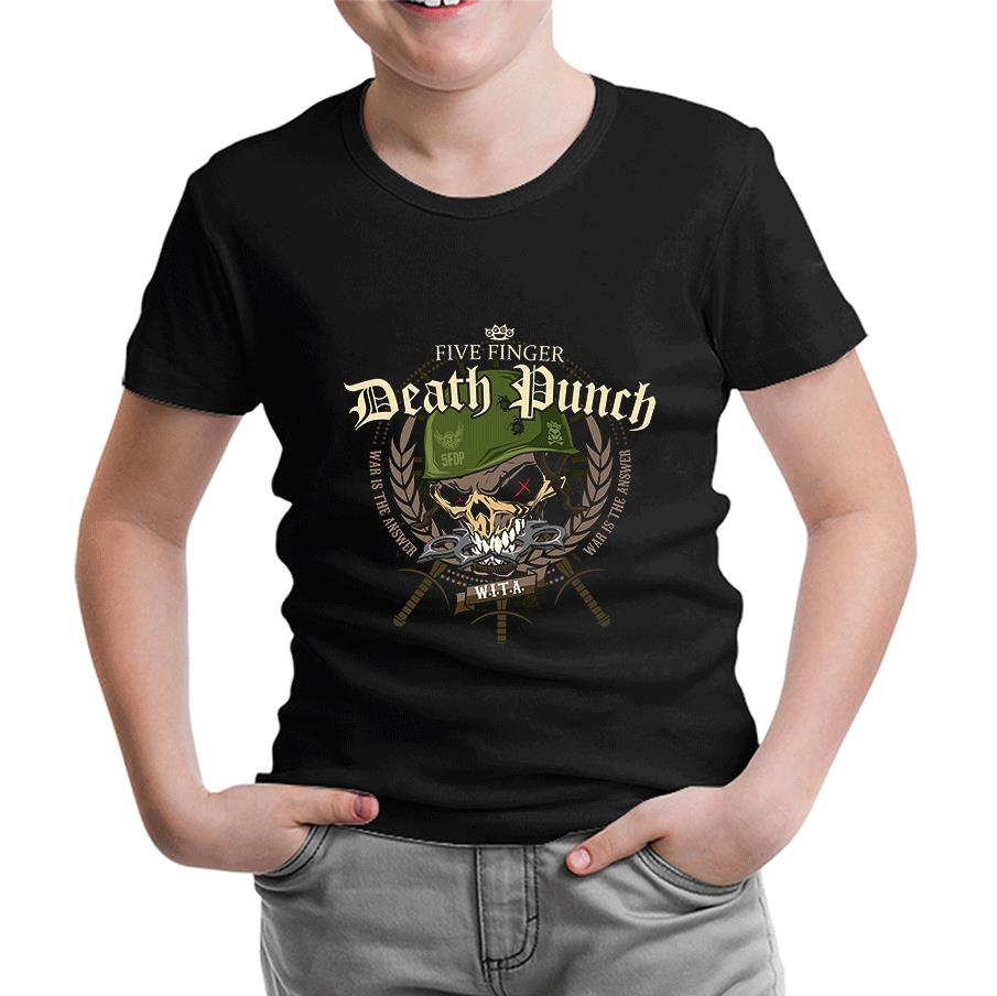 Five Finger Death Punch Poster - Warhead Black Kids Tshirt