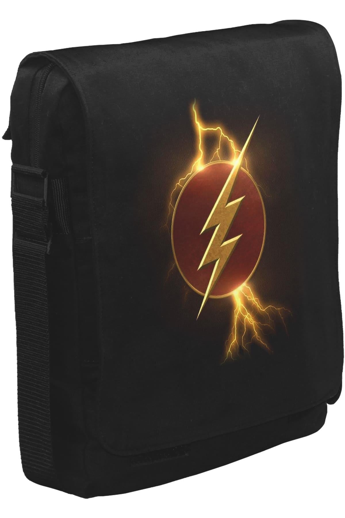 Flash - Lightening Unisex Siyah Postacı Çanta