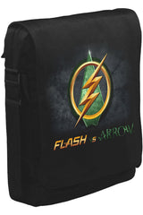 Flash vs Arrow Unisex Siyah Postacı Çanta