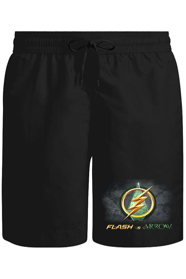 Flash vs Arrow Unisex Siyah Şort