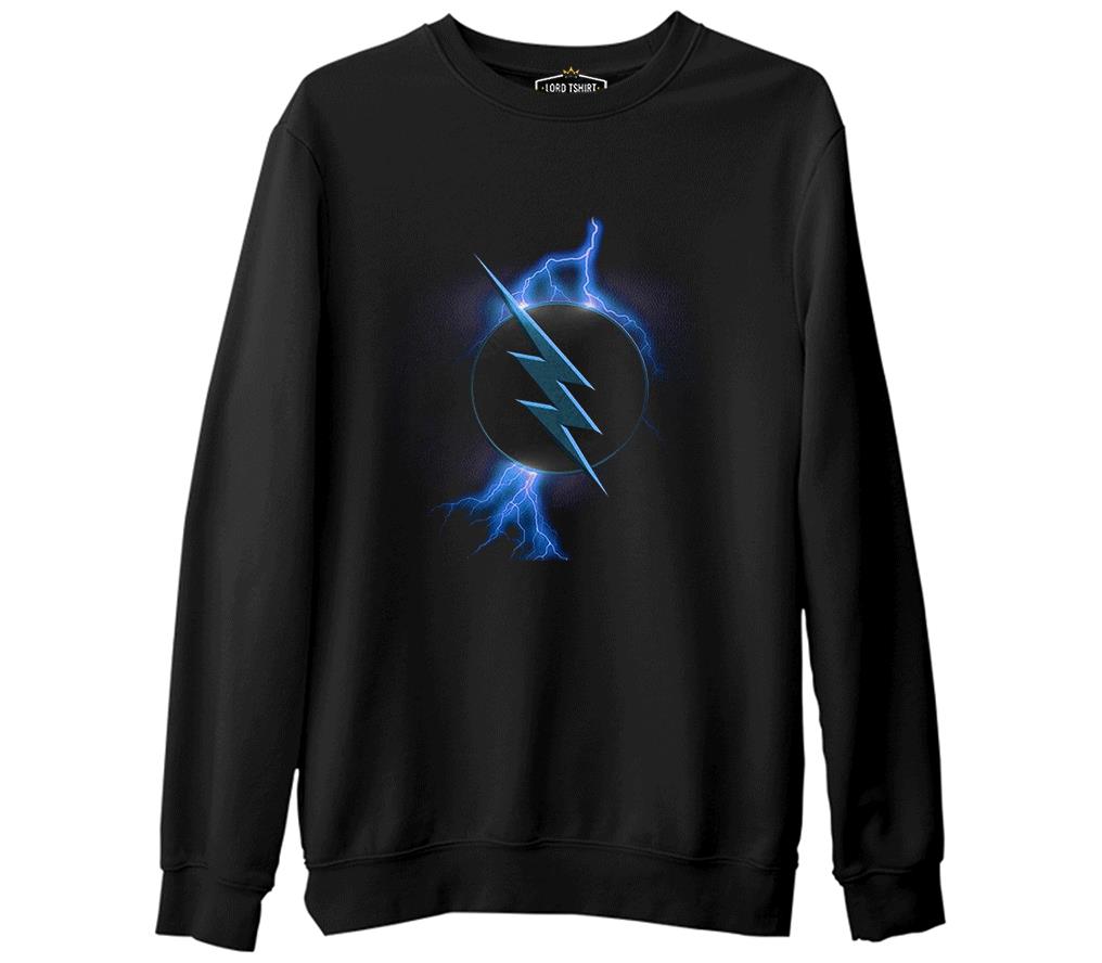 Flash vs Zoom  Siyah Erkek Kalın Sweatshirt