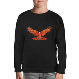 Flying Phoenix Bird Black Kids Sweatshirt