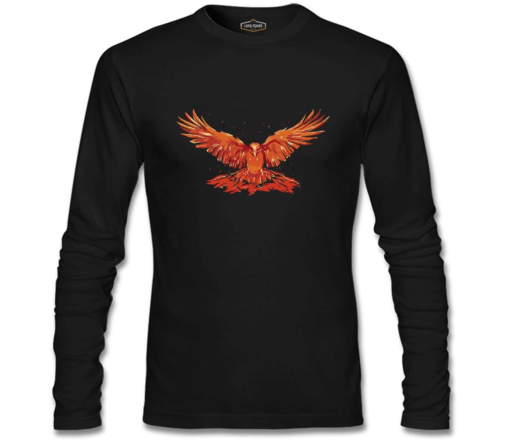 Flying Phoenix Bird Black Men's Sweatshirt