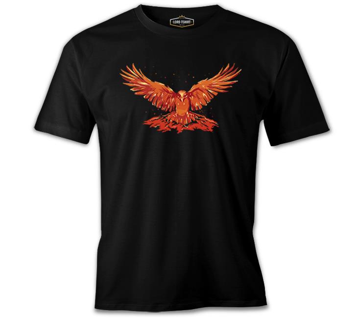 Flying Phoenix Bird  Siyah Erkek Tshirt