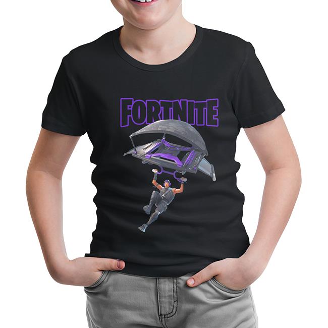 Fortnite - A l'air Siyah Çocuk Tshirt