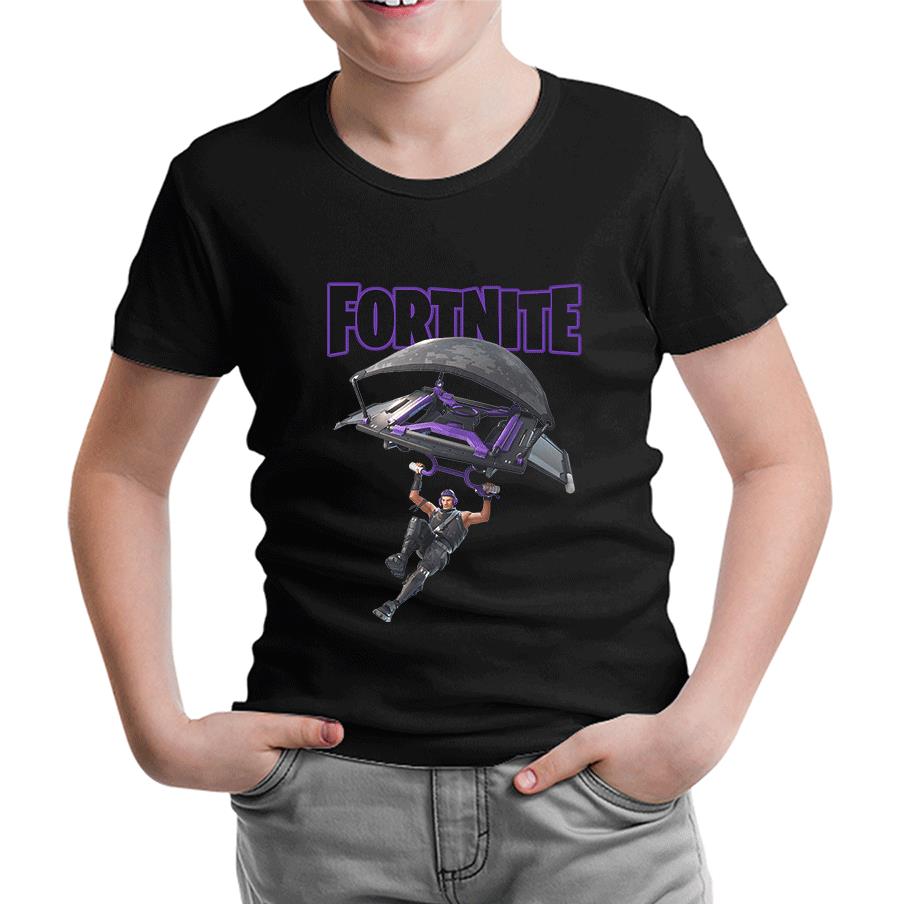 Fortnite - A l'air Siyah Çocuk Tshirt
