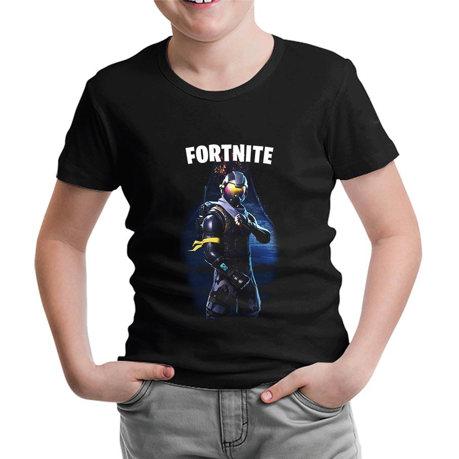 Fortnite - Data Siyah Çocuk Tshirt