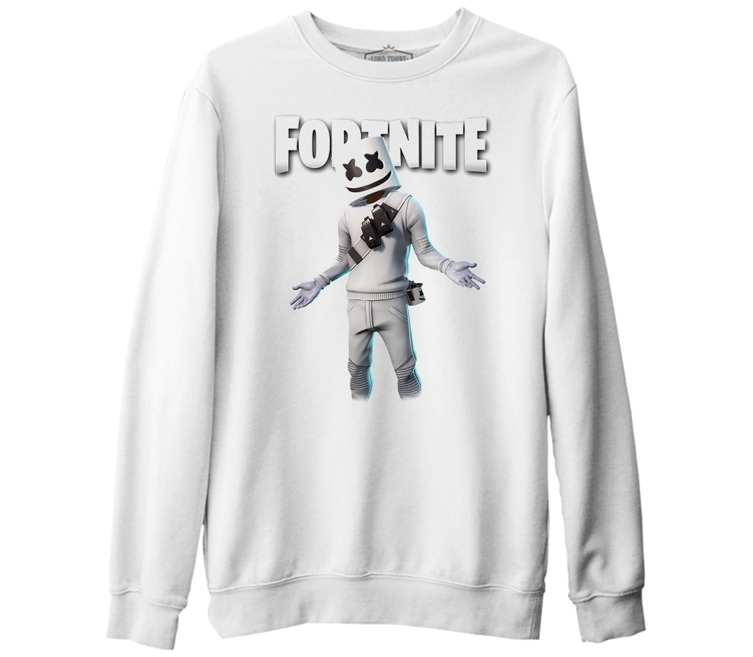 Fortnite - Marshmello II Beyaz Kalın Sweatshirt