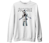 Fortnite - Marshmello II Beyaz Kalın Sweatshirt