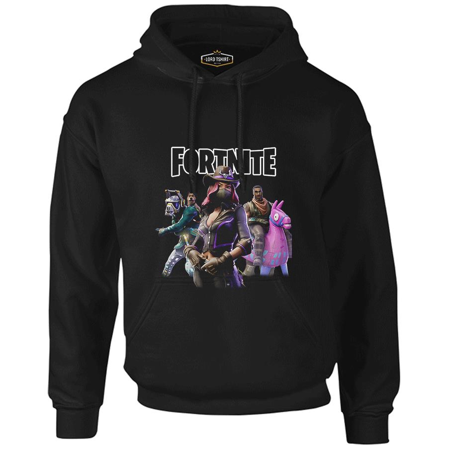 Fortnite - Pets Siyah Erkek Fermuarsız Kapşonlu