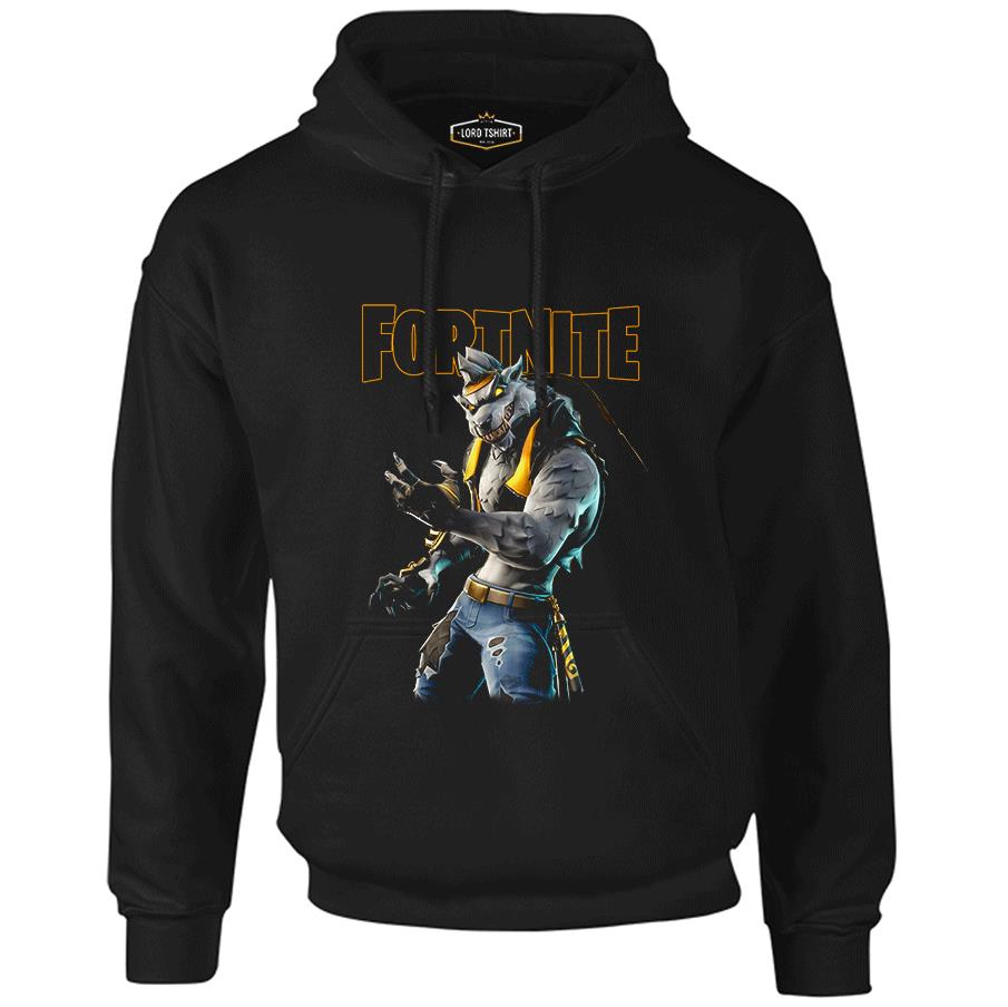 Fortnite - Wolf Siyah Erkek Fermuarsız Kapşonlu
