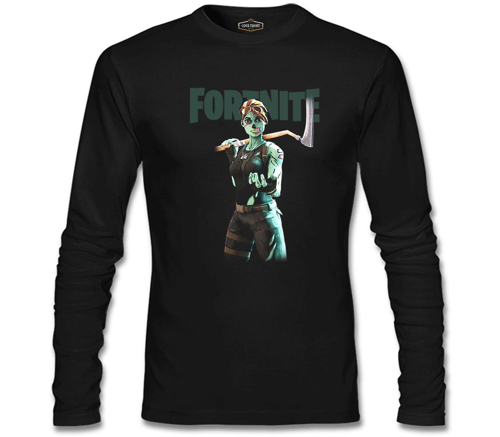 Fortnite Zombie Siyah Erkek Sweatshirt