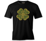 Four Leaf Luck Clover Black Men's Tshirt