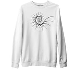 Fractal - Spiral White Men's Thick Sweatshirt