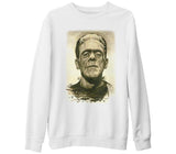 Frankenstein White Thick Sweatshirt