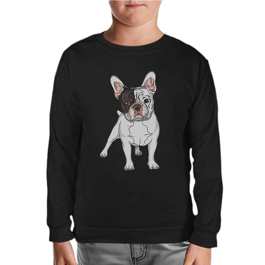 French Bulldog Black Kids Sweatshirt