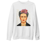 Frida Kahlo 1 Beyaz Kalın Sweatshirt