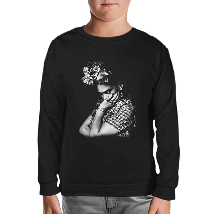 Frida Kahlo Black Kids Sweatshirt