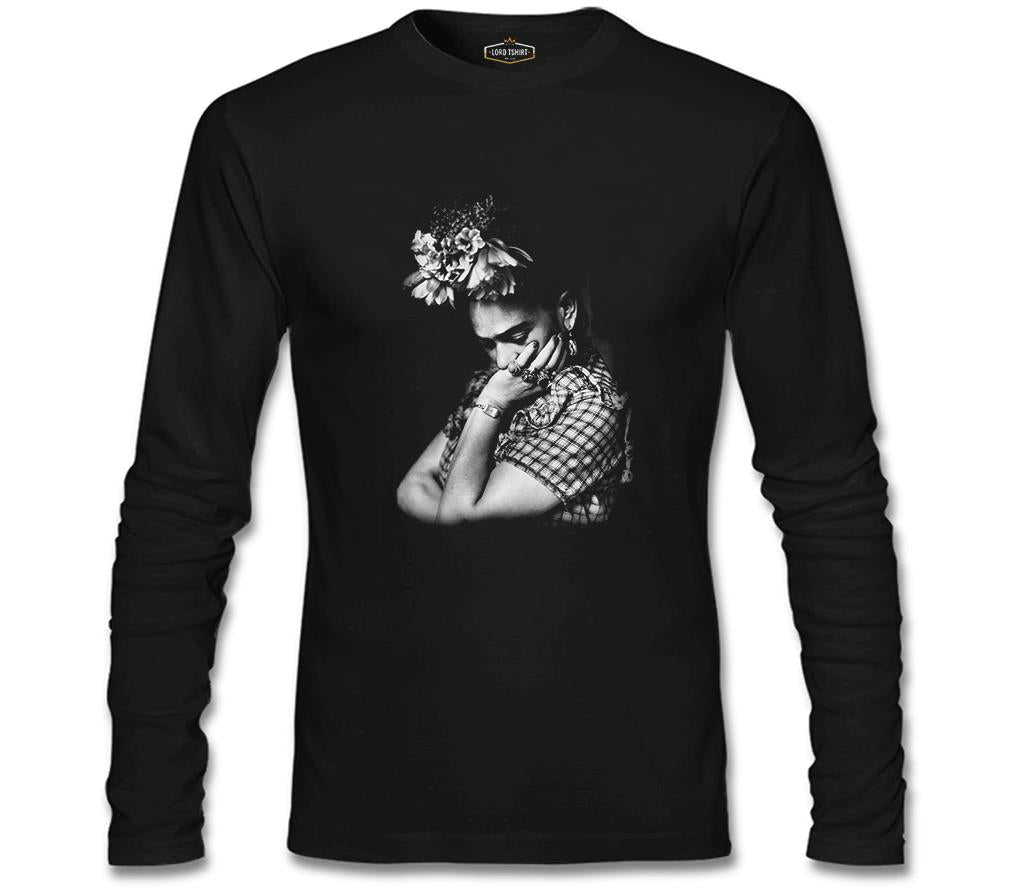 Frida Kahlo Siyah Erkek Sweatshirt