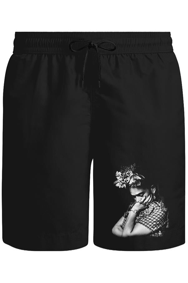 Frida Kahlo Unisex Siyah Şort