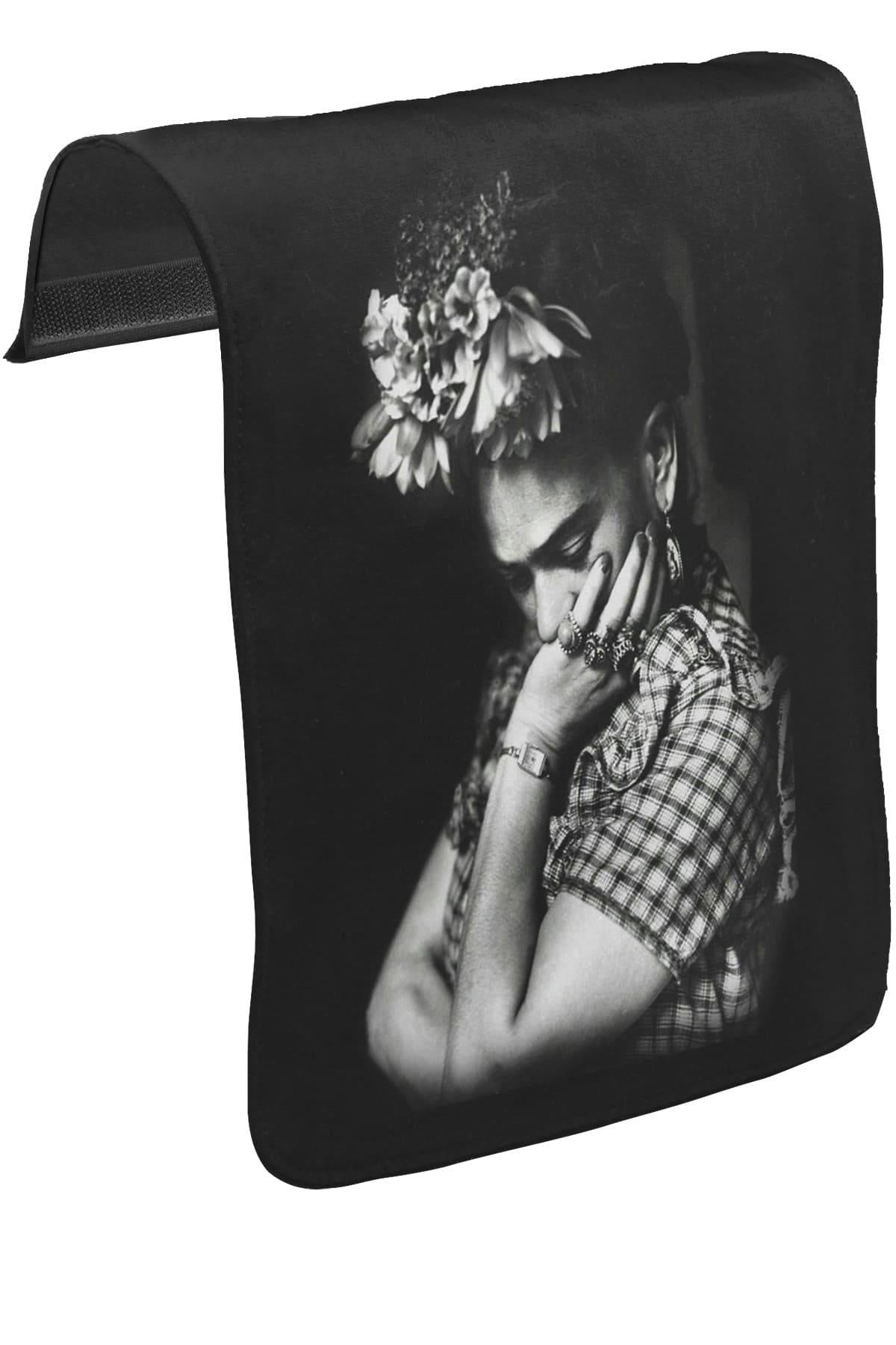 Frida Kahlo Unisex Siyah Tak-Çıkar Postacı Çanta Kapağı CK-888