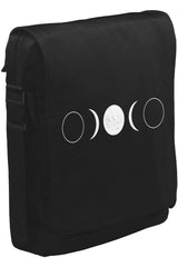 Full Moon Double Half Unisex Black Messenger Bag 