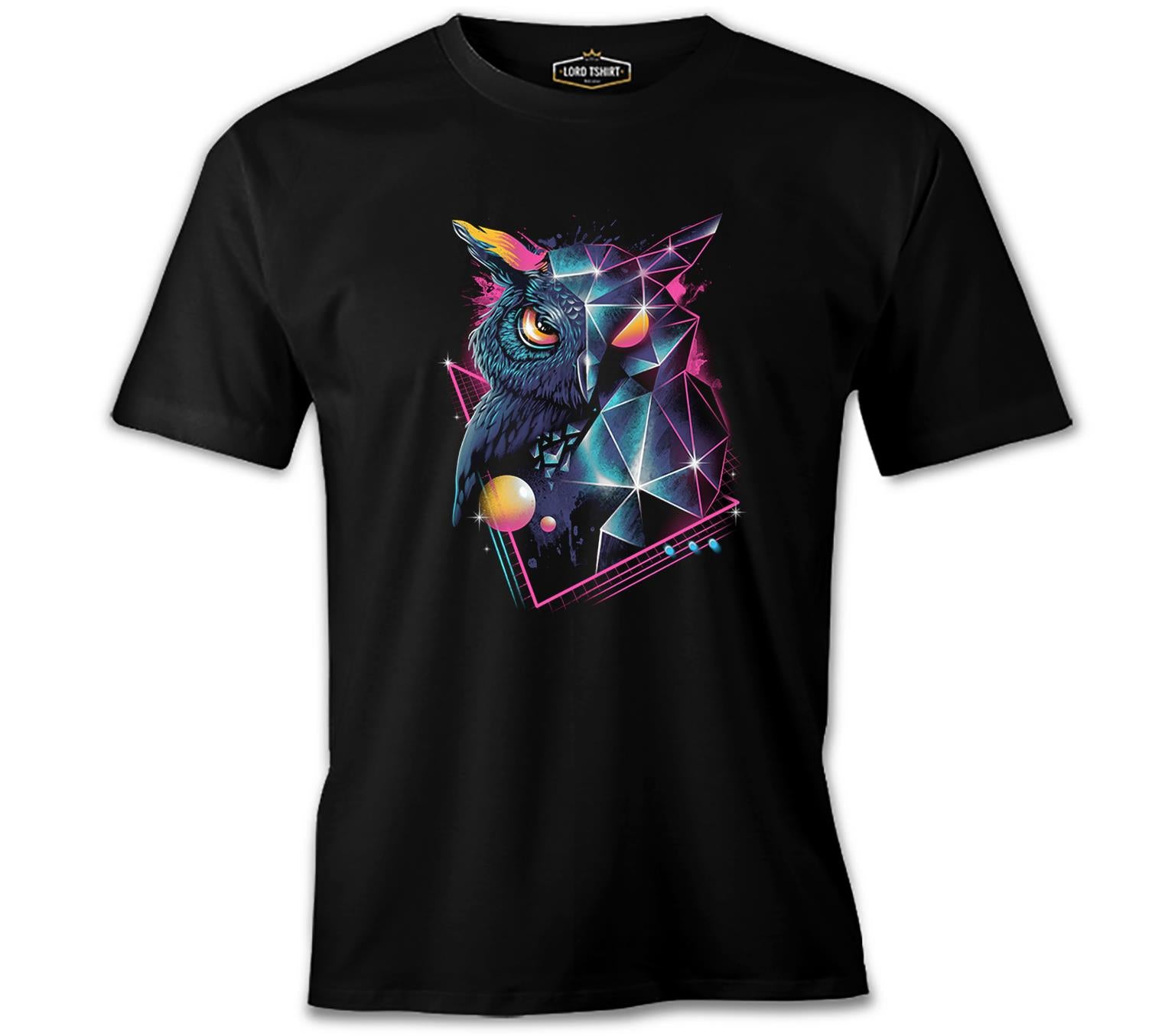 Full Turn - Baykuş Siyah Erkek Tshirt