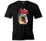 Funny Crowing Rooster Face Black Men's Tshirt