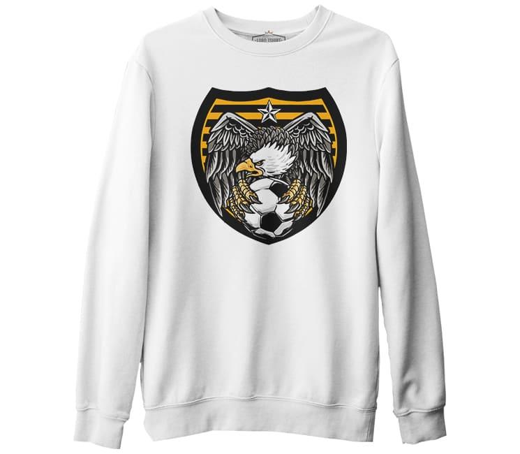 Futbol - Top Pençe Kartal Beyaz Erkek Kalın Sweatshirt