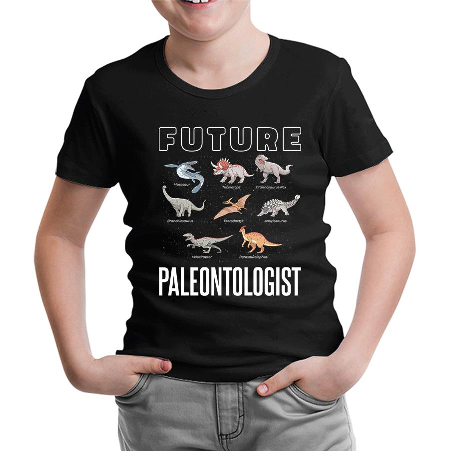 Future Paleontologist Siyah Çocuk Tshirt
