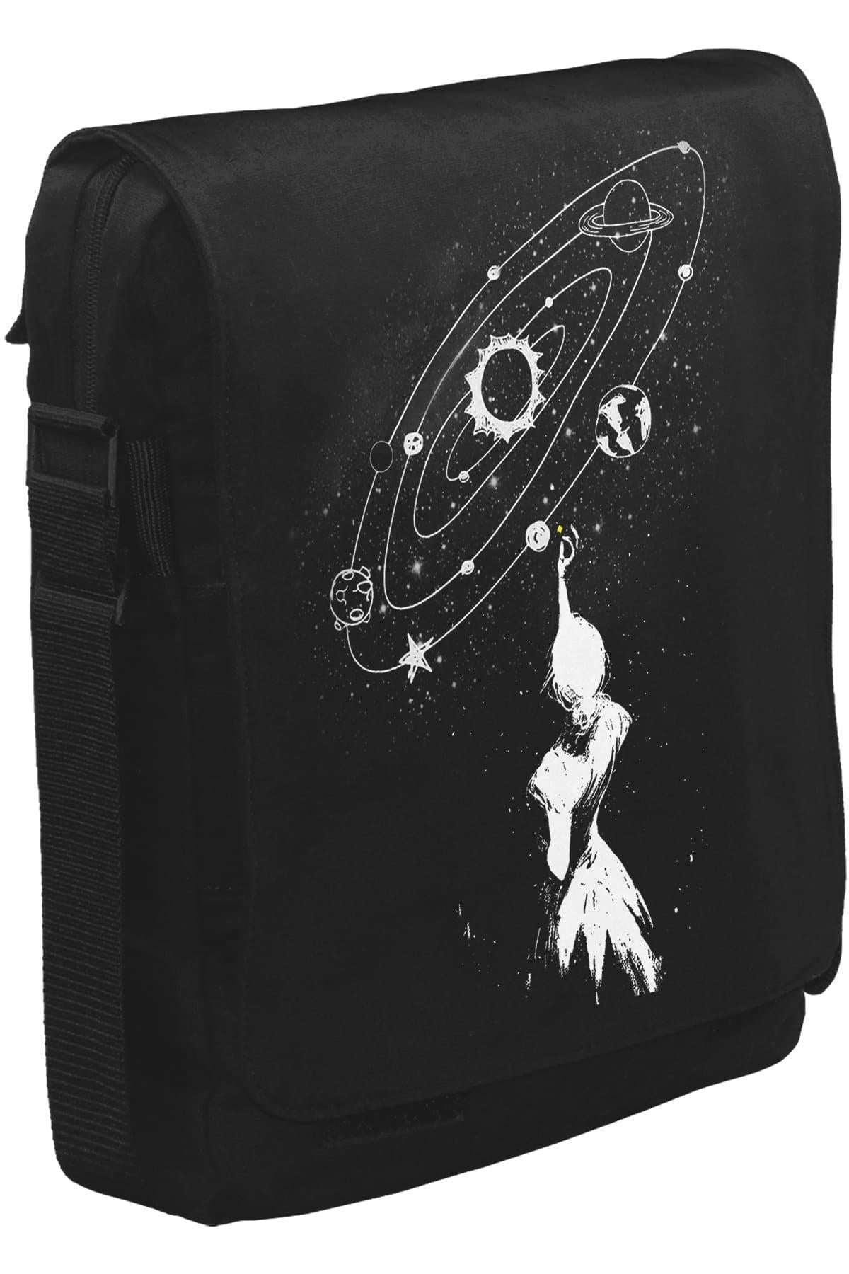 Galaxy Unisex Black Messenger Bag 
