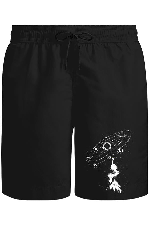Galaksi Unisex Siyah Şort