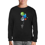 Planets - Astronaut Black Kids Sweatshirt