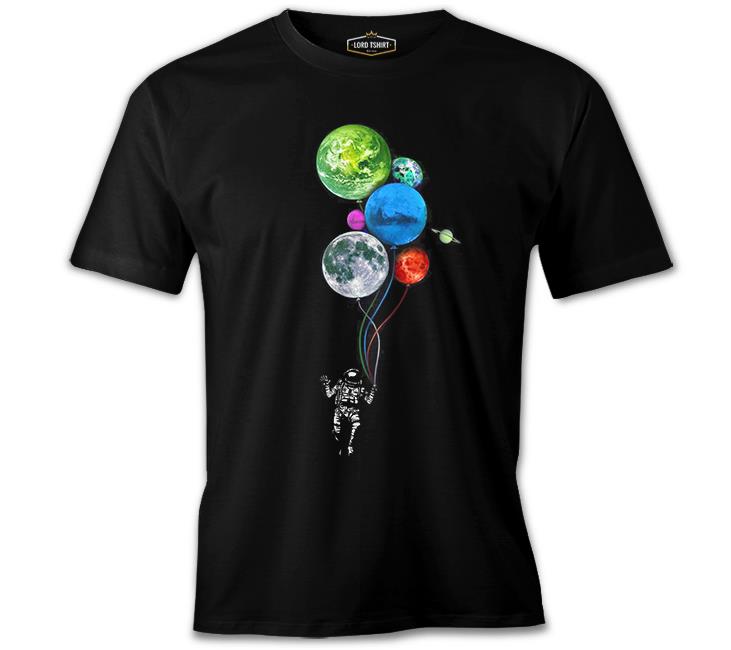 Planets - Astronaut Black Men's Tshirt