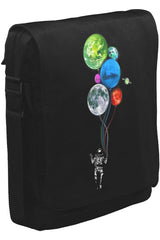 Gezegenler - Astronot Unisex Siyah Postacı Çanta