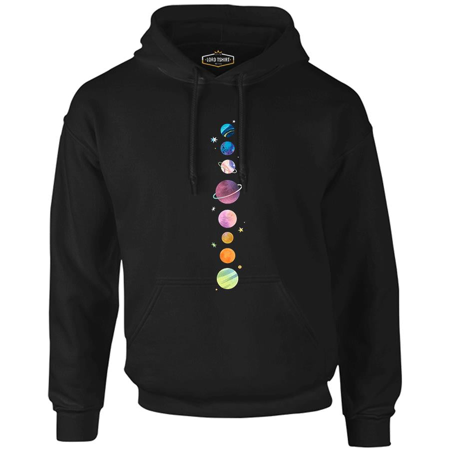 Planets Stars Black Men's Zipperless Hoodie
