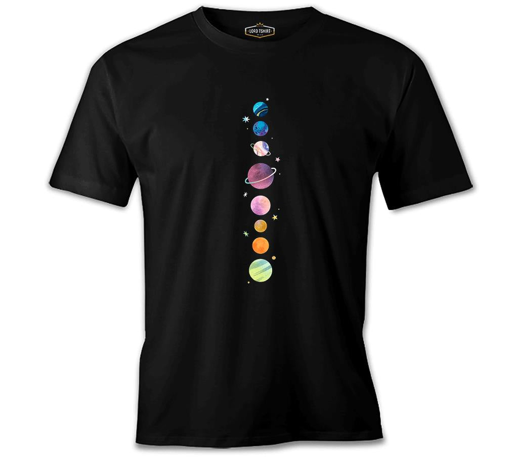 Planets Stars Black Men's Tshirt