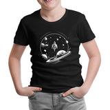 Travel to the Planets Black Kids Tshirt 