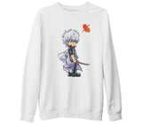 Gintama Gintoki  Beyaz Kalın Sweatshirt