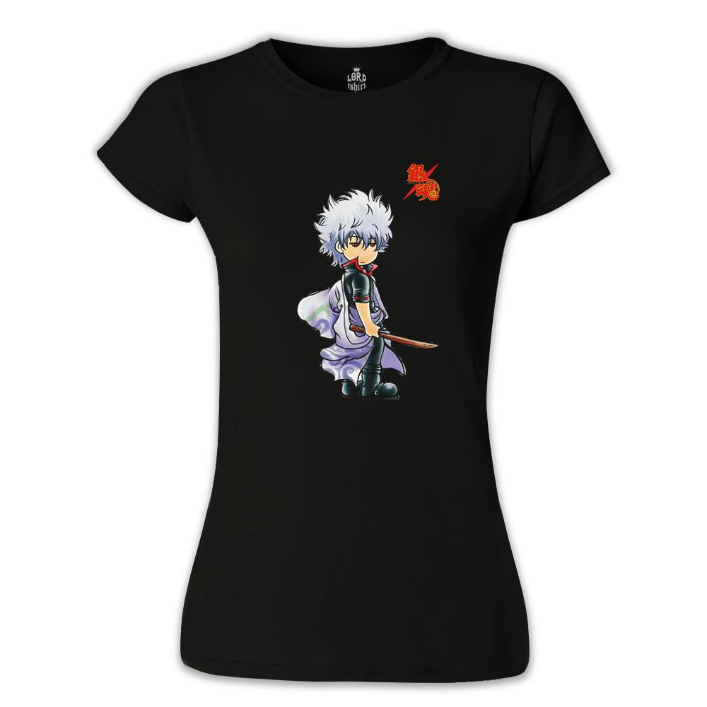 Gintama Gintoki Siyah Kadın Tshirt