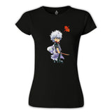 Gintama Gintoki Siyah Kadın Tshirt