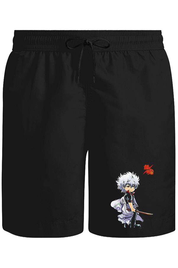 Gintama Gintoki Unisex Siyah Şort